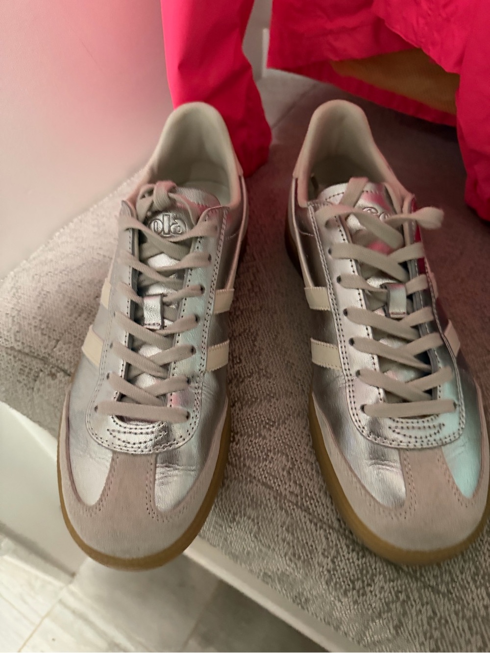 Gola Women's Silver Samba Style Sneaker-worn once